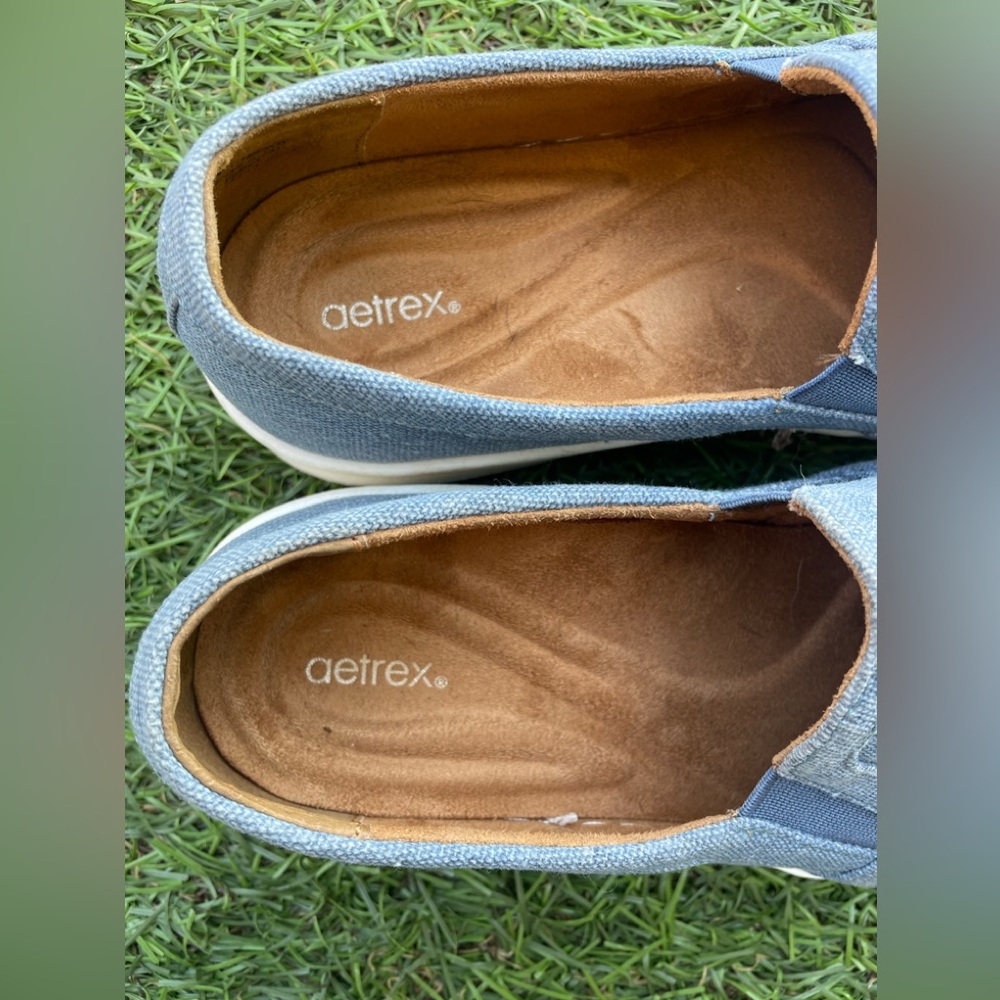 Aetrex Denim Cameron Slip On Sneakers Sz(8.5) - Picture 4 of 7